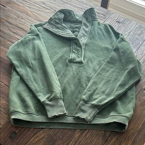 aerie Green  Waffle-Knit Pullover
